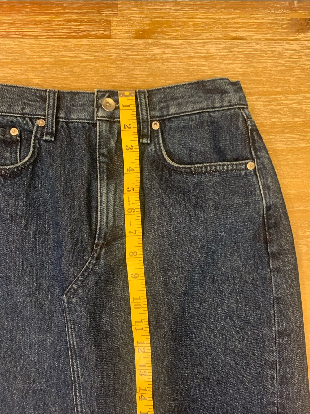 rag & bone Dark Blue  Sukato  denim Skirt with Raw Hem - Picture 10 of 14